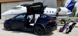 BESPOKEV Tesla Model X transportation to private jet FBO in Scottsdale, AZ